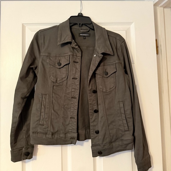 Prosperity Jackets & Blazers - Green Denim Jacket- Prosperity